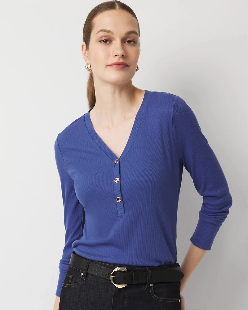 Turnlock Long Sleeve Henley Tee