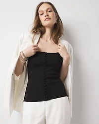 WHBM FORME™ Ribbed Stretch Button Tee
