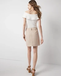 Petite Striped Patch Pocket A-Line Skirt