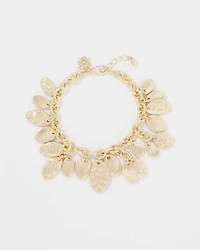 Gold Hammered Disc Bracelet