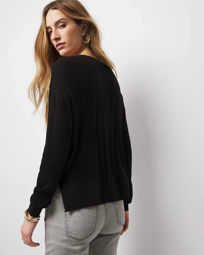 Relaxed Cashmere-Blend V-Neck Sweater