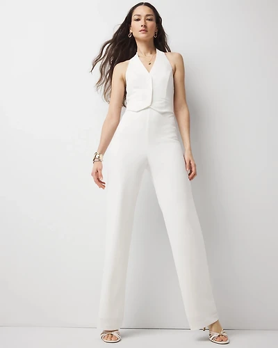 Halter Vest Wide Leg Jumpsuit