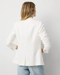 Ruched Sleeve Blazer