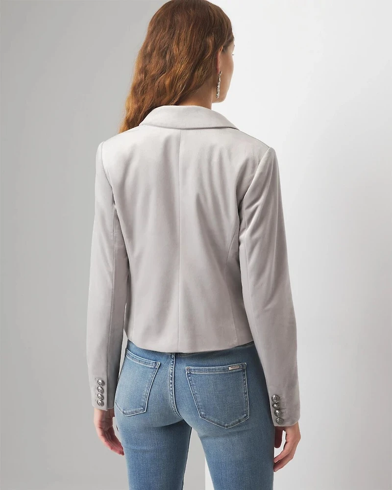Cropped Velvet Blazer