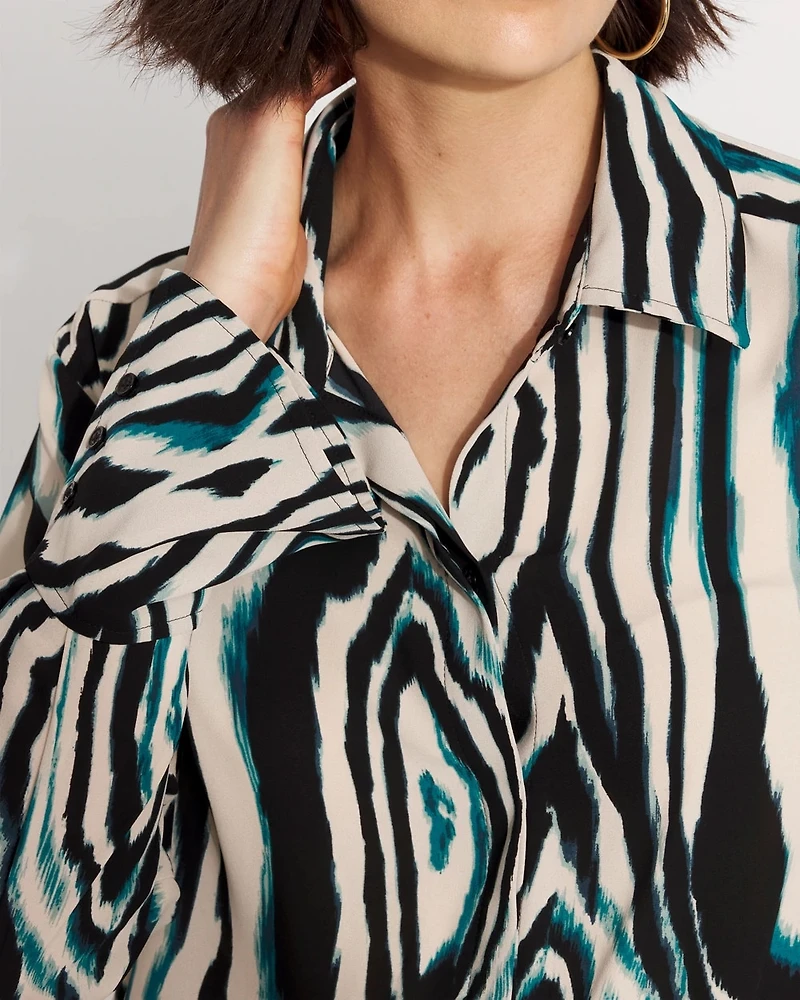 Long-Sleeve Flare Cuff Shirt