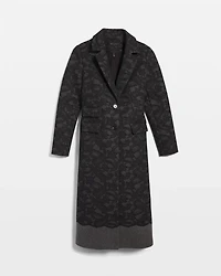 Lace Wool-Blend Melton Coat