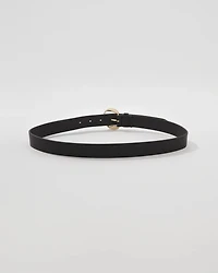 Twist Buckle Faux Leather Belt