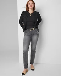 High Rise Byna Slim Jean with Slits