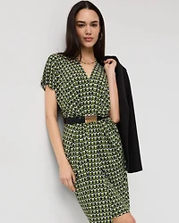 Matte-Jersey Pleated Dress