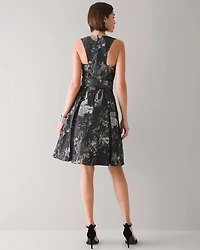 Jacquard Fit And Flare Dress