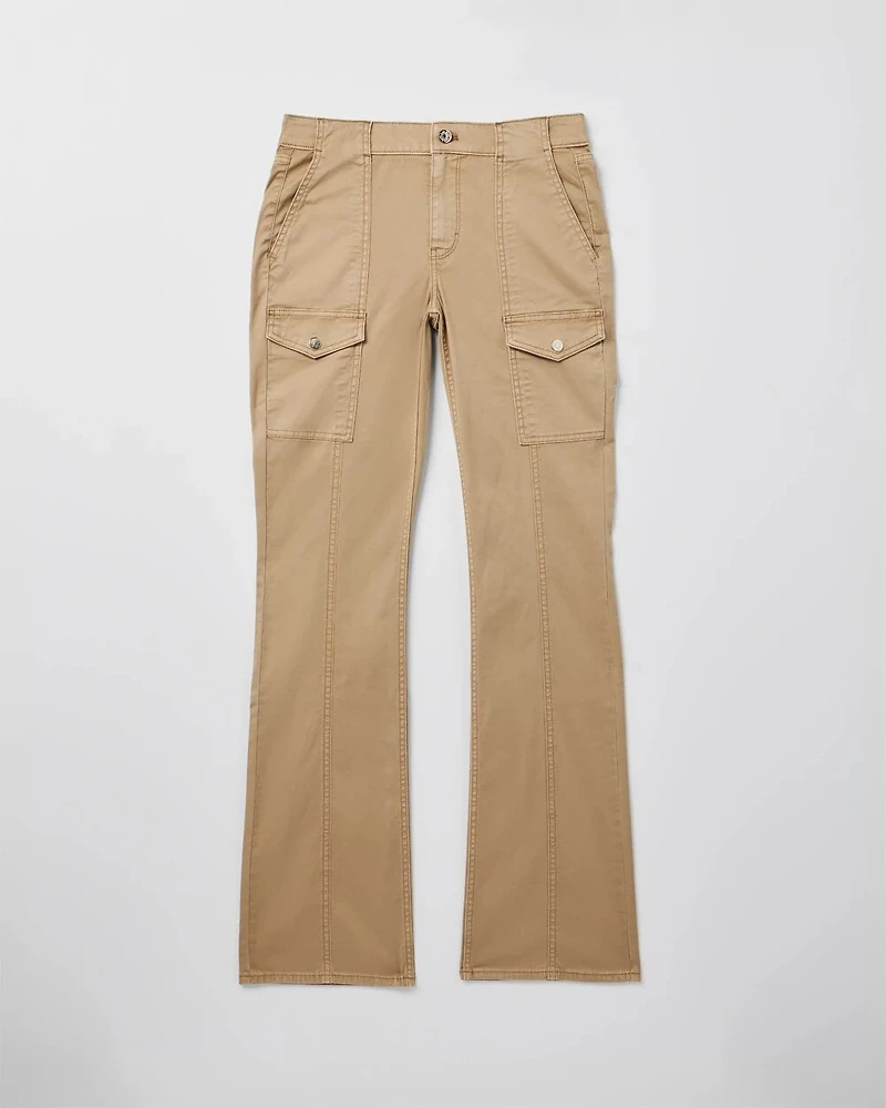 Petite High Rise Pret Cargo Skinny Flare Jeans