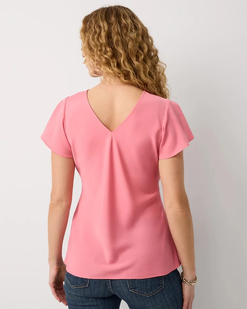 Flutter Sleeve Crepe Shell