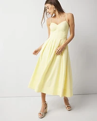 Petite Poplin Corset Midi Dress