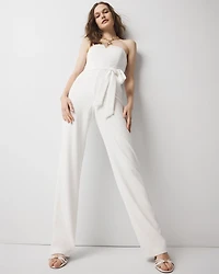 Petite Strapless Wide Leg Jumpsuit