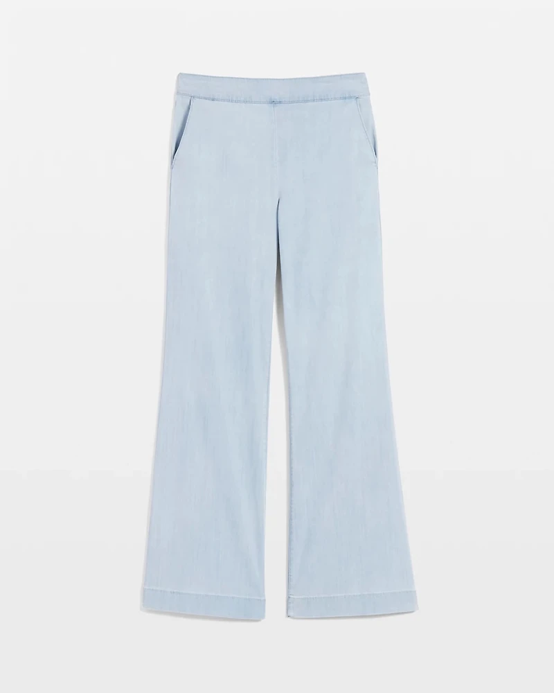 Petite High-Rise Pull-On Wide Leg Jean