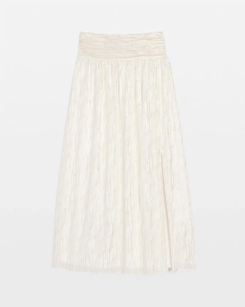 Petite Shirred Waist Maxi Skirt