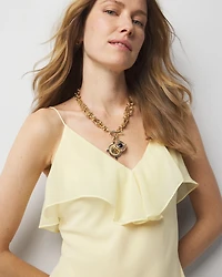 Petite Chiffon Ruffle Slip Dress