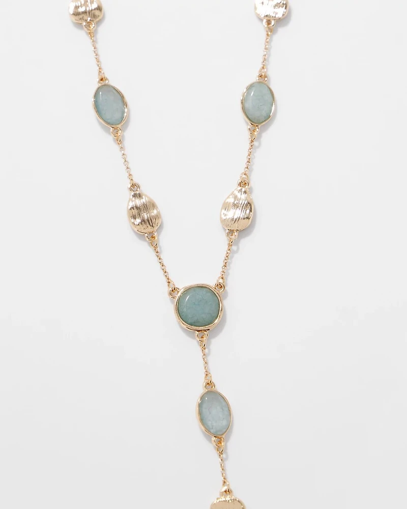 Blue Stone Y Necklace