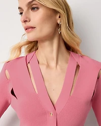 Crisscross Button Front Cardigan