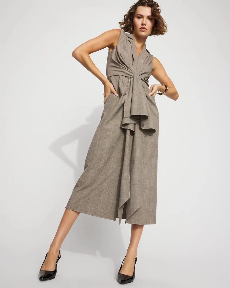 Blazer Faux Wrap Midi Dress