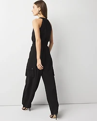 Petite Wide Leg Utility Jumpsuit