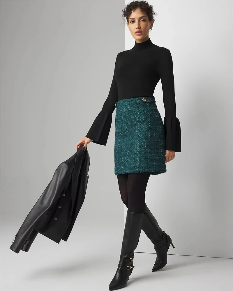 Bell Sleeve Mock Neck Sweater