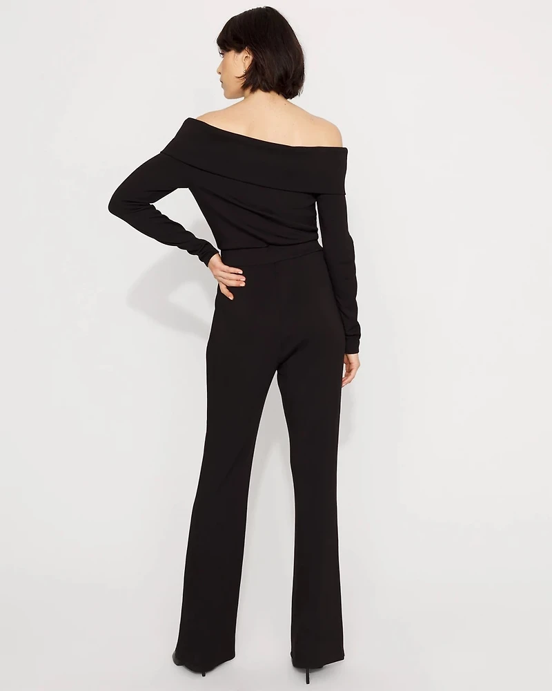 Off-The-Shoulder Fold-Over Jumpsuit