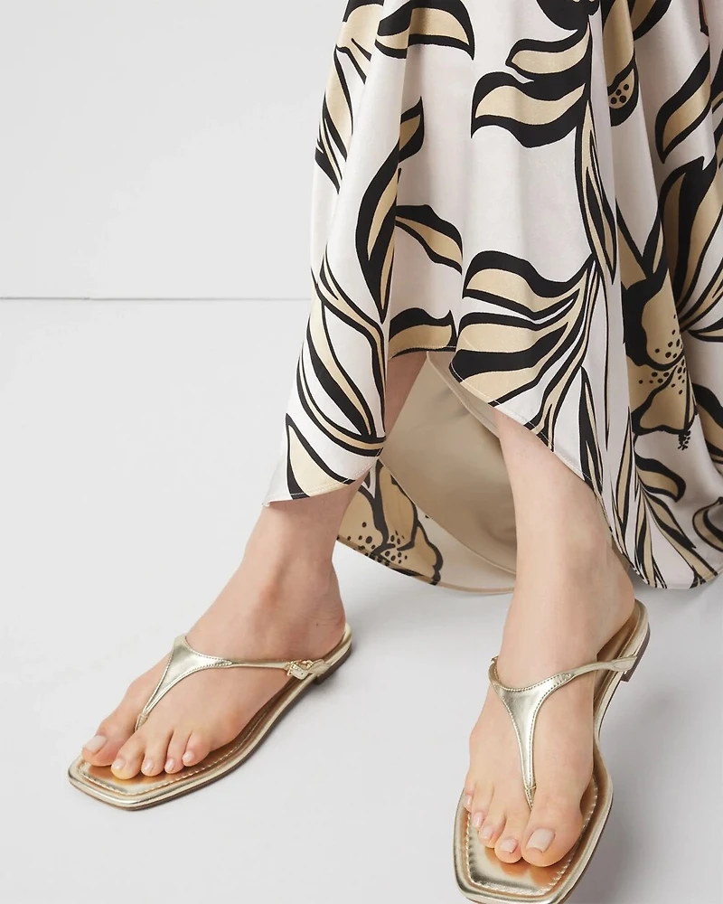Gold Metallic Heel Sandal