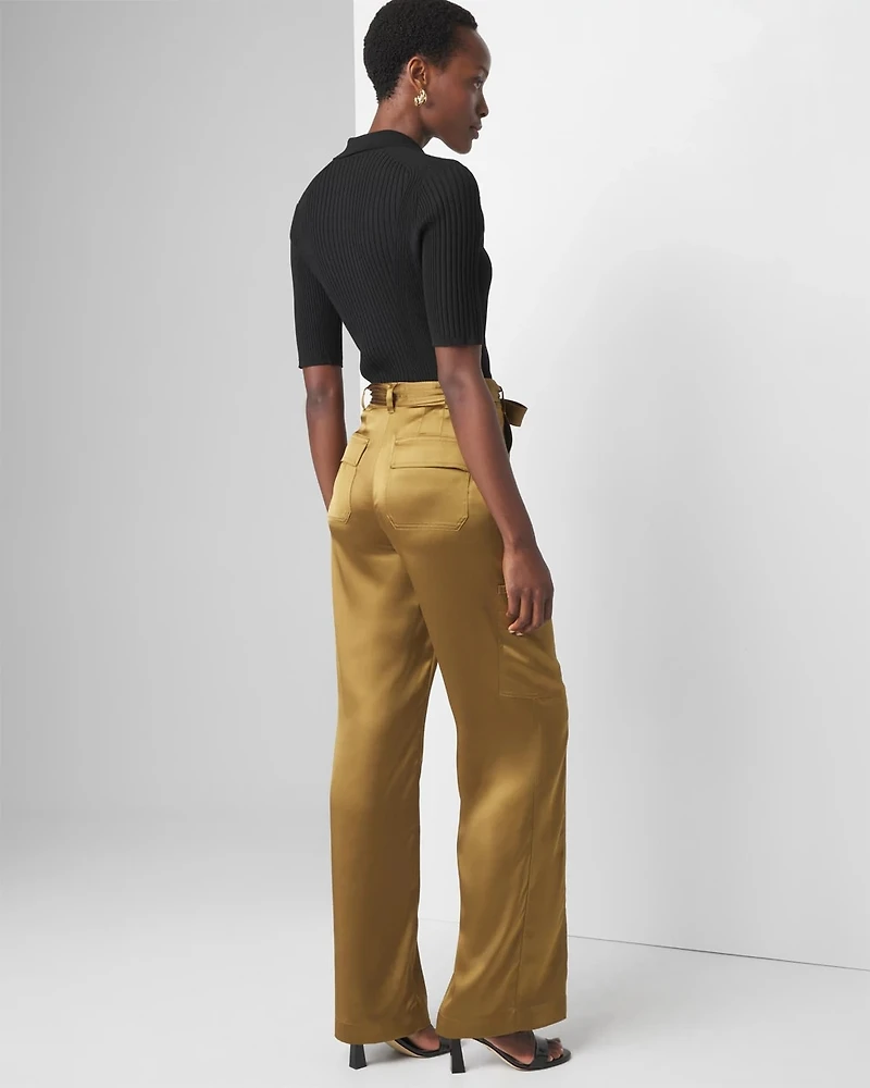 Curvy Belted Utility Wide Leg Trouser