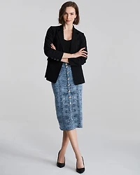 Ruched Sleeve Blazer