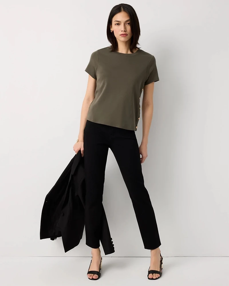 Side Button Tee