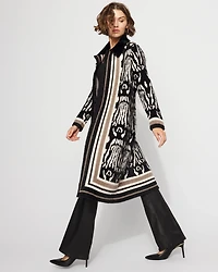 Jacquard Long Sweater Coat