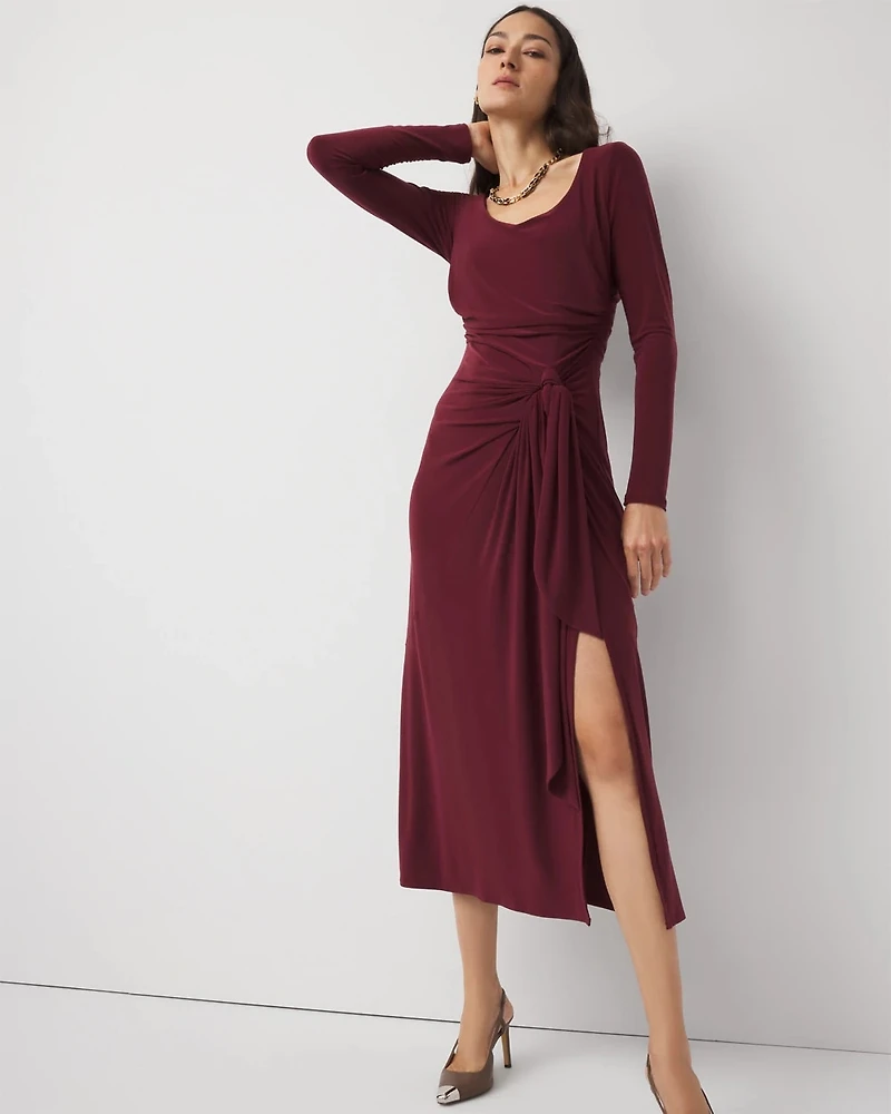 Petite Tie-Waist Midi Dress