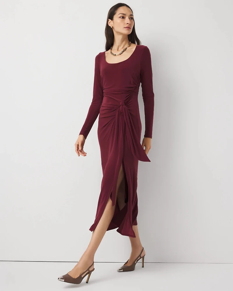 Petite Tie-Waist Midi Dress