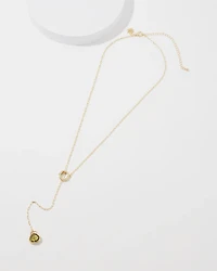 Olive + Gold Y Necklace