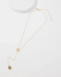 Olive + Gold Y Necklace
