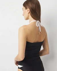 Halter Rectangle-Ring Tankini Swim Top