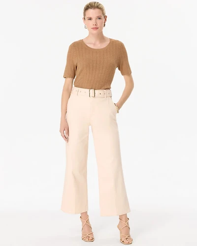 Extra High Rise Coated Wide-Leg Crop