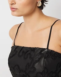 Faux Leather Cutwork Bustier