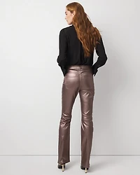High Rise Metallic Coated Bootcut Jean