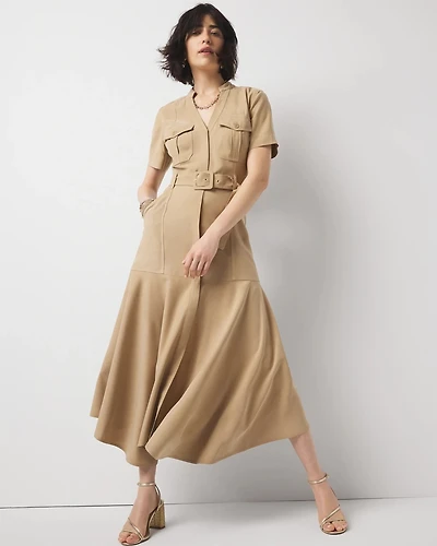 Short-Sleeve Utility Shirt Dress