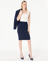 Luxe Stretch Extended Tab Pencil Skirt
