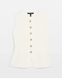 Button Front Longline Sweater Vest