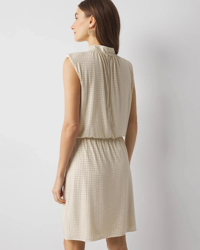 Embellished Blouson Mini Dress