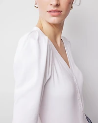 WHBM FORME™ Ribbed Stretch Henley Top