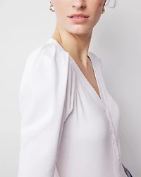 WHBM FORME™ Ribbed Stretch Henley Top