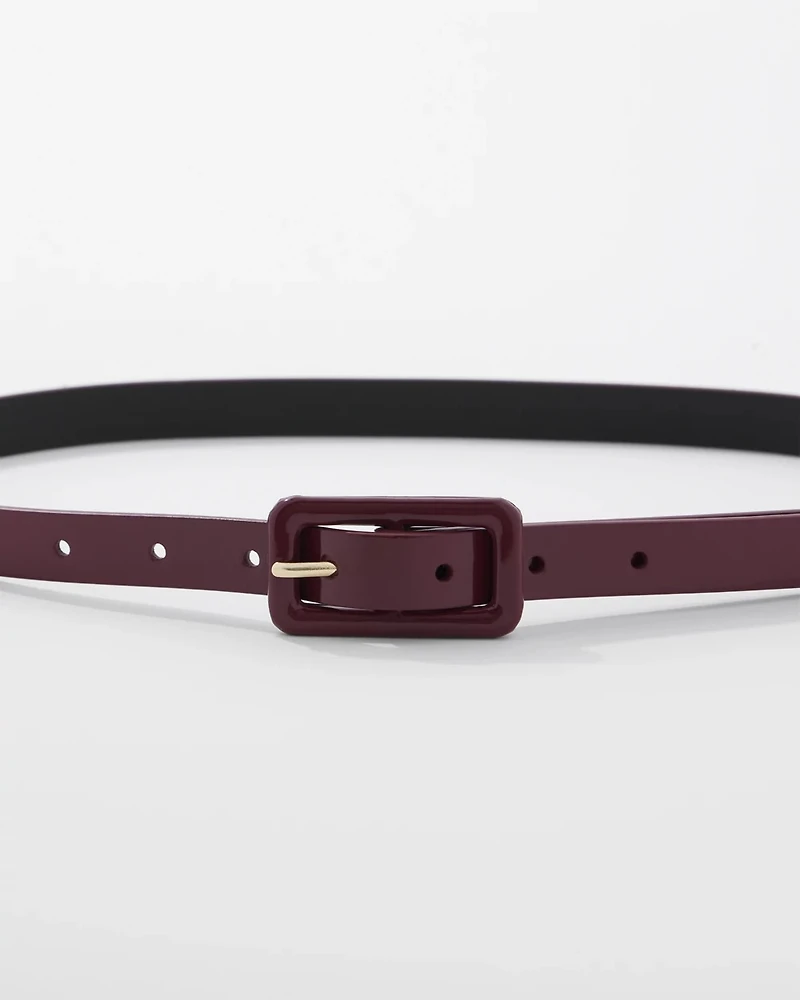 Faux Leather Skinny Belt