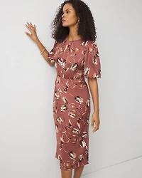 Petite Keyhole Crewneck Midi Dress
