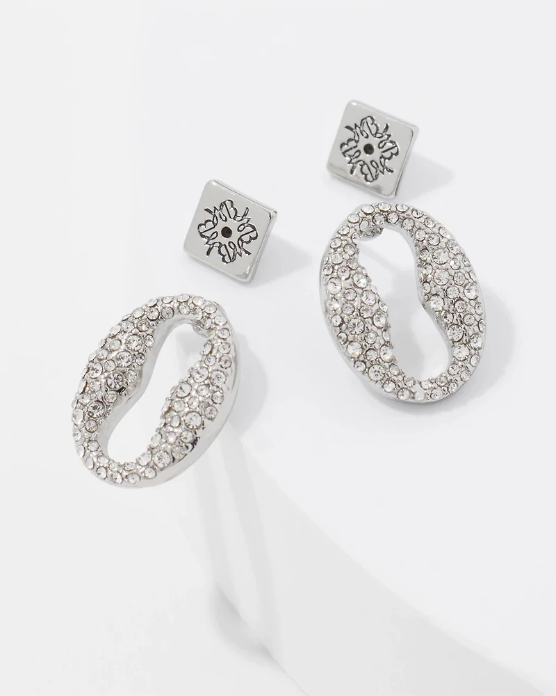Mariner Link Pavé Stud Earrings