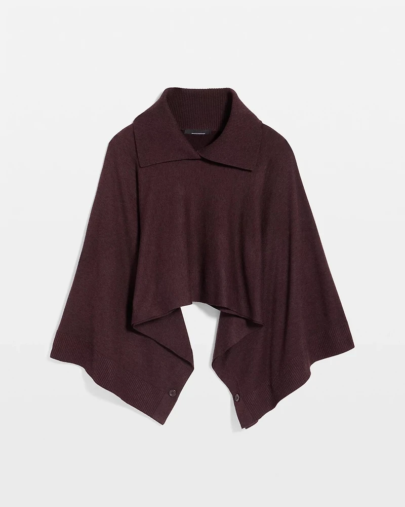 Split Neck Sweater Poncho